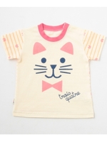 動物ボーダー天竺Tシャツ/ベビーピンク(171)