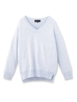 杢調ラメVネックプルオーバー/ライトブルー(491)