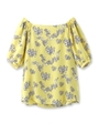 [L]グラフィックプリントブラウス/レモンイエロー(131)