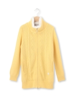 ハイネックジップニットカーディガン/マスタード(033)