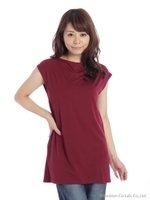 ロールネックロングカットソー/ボルド