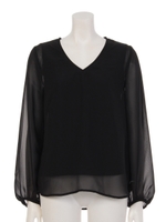 インナー付きシフォンTOPS/カーキ