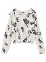 フラワーニットトップス/ベージュ