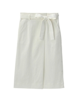 ラップ風ミディスカート/ホワイト(001)