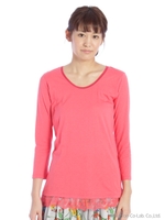 【OUTLET】チュールレース使いカットソー/ピンク