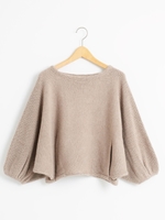 袖ボリュームドルマンスリーブニット/サックス