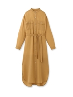 ジョーゼットマキシシャツワンピース/ベージュ系(054)