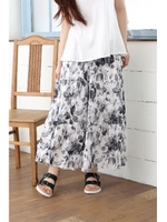 【AZUL by moussy】楊柳ティアードマキシスカート/柄WHT