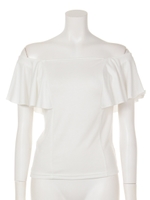 【chille anap】2WAYオフショルフリルトップス/MOCA