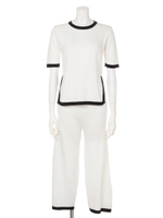 【chille anap】パイピングニットアップ/WH