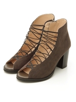 【mystic】ゴムレースアップブーツ/BLACK