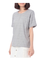 シャドーボーダーヘンリーネックカットソー/ライトグレー(011)