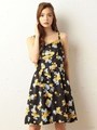 フラワーサテンワンピース/オフホワイト