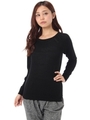 【AZUL ENCANTO】シルク入ミドルゲージプルオーバー/BLK