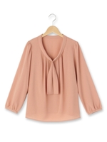 ボウタイジョーゼットブラウス/アイボリー(004)