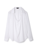 襟付きドレープカラープルオーバー/ホワイト(030)