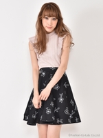 オパールフラワーフレアスカート/ピンク