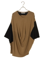 配色アシメプルオーバー/ブラック