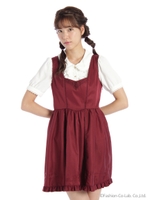 エンブレム刺繍ジャンパースカート/カーキ