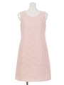 後ろスカラレースAラインワンピース/ピンク