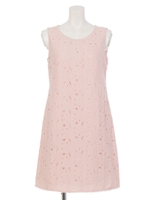 後ろスカラレースAラインワンピース/ピンク