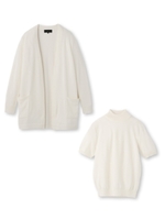 [L]トッパーカーディガンツインニット/ホワイト系(002)