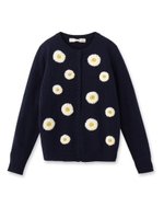 nesessaire フラワー刺しゅうニットカーディガン/ネイビー(093)