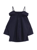 ストラップオフショルダーブラウス/ネイビー