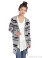 マルチボーダーロングカーディガン/ハイ