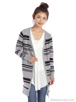 マルチボーダーロングカーディガン/ハイ