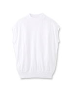 モックネックフレンチスリーブニット/ホワイト(001)