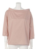 【mystic】ボートネックコクーンブラウス/キャメル