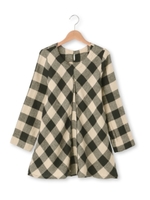 綿麻起毛チェックシャツ/ブラック(219)