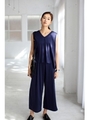 【AZUL by moussy】C/MOシルケットスムースノースリーブセットアップ/NVY