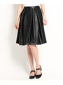 フェイクレザータックスカート/アイボリー(004)