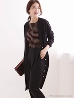 Couture-line（クチュールライン）ゴールドボタンロングカーデ/ウォッシャブルウール/トップグレー