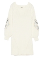 スリーブエンブロイダリーニットワンピース/WHT