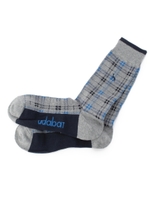 チェックパイルソックス/ネイビー(393)
