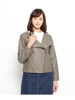 合皮ライダースジャケット/ブラウン(042)