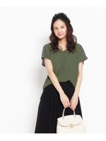 前後異素材切り替えTシャツ/ダークグレー(013)