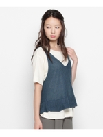 ニットキャミ+プルオーバー/グレー(012)