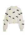 リボンハイネックニット/offwhite