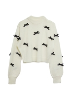 リボンハイネックニット/offwhite