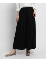 スムースプリーツワイドパンツ/ブラック(019)