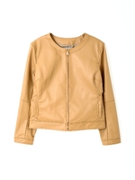 フェイクレザーブルゾン/ベージュ(042)