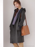 【Vikka 12月号掲載】　Wフェイスニットボリュームフードガウン/アイボリー