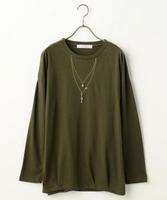 チャーム裾バルーンTシャツ(無地/ボーダー)