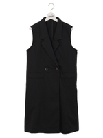 ノースリーブロングジャケット/ブラック