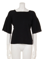 【chille anap】袖フリルニットトップス/BK