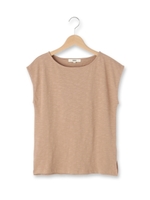 スラブ織りノースリーブプルオーバー/キャメル(041)